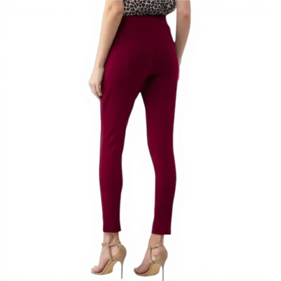 Michael Kors Seamed Front Ponte Knit Leggings Size M Merlot NWT - Picture 3 of 13